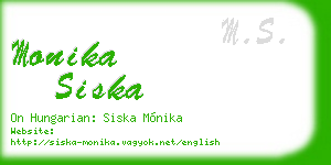 monika siska business card
