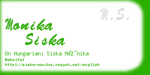 monika siska business card